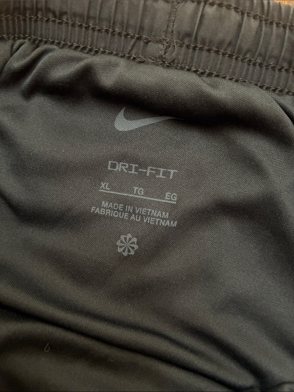 Nike Black Athletic Shorts with White Trim - Picture 2 of 3